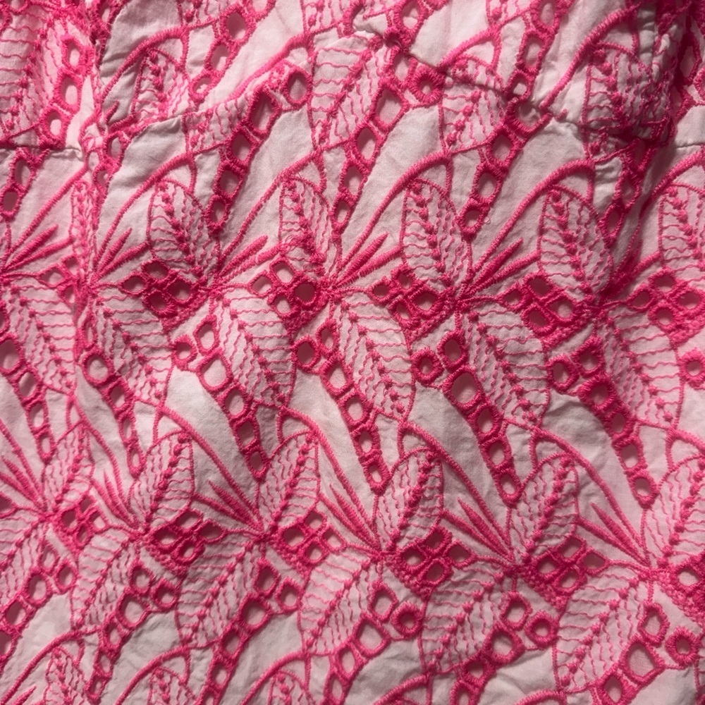 Crown & Ivy Pink and White Embroidered Mini Dress Womens Size 10 EUC - Picture 8 of 10